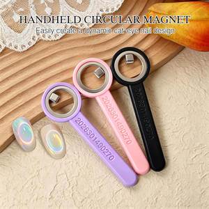 Handheld Round <b>Cat</b> Eye Nail Magnet Strong Metal <b>Ring</b> Magnetic Tool for Hollow Gel Polish Nail Art - Product Image 4