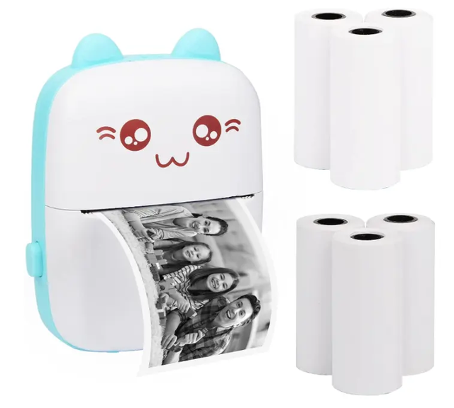 Self-adhesive Portable Mini Thermal Printer 57*25mm Paper Rolls Waterproof Vinyl Colorful Adhesive Label Paper Rolls