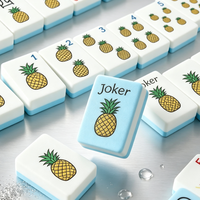 Tuiles de Mahjong Flottantes d'Été Imprimées Imperméables en EVA pour Jeu de Mahjong en Plein Air, Camping et Voyage