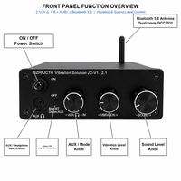 Amplificateur audio de voiture 2.1 canaux BT 5.0 12V-24V Mini HiFi Subwoofer pour transducteur tactile Bass Shaker