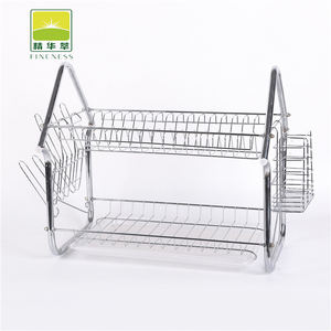 Estante de almacenamiento de doble capa de acero inoxidable 304, estante de drenaje de Metal para organización de cocina, estante de almacenamiento de platos de condimentos Doble - Product Image 3