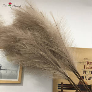 Faux Large Beige Pampas Grass Grey Pampas Grass Arreglo para Decoración - Product Image 6