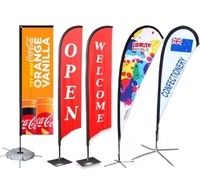 Bannières de drapeau sans vent personnalisées pour la publicité et la promotion d'événements immobilier portes ouvertes drapeaux de plage drapeaux de plumes promotionnels