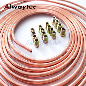 Tubo enrollable para coche, 25 pies, 7,62 M, bobina de 3/16 "OD, tubo de freno de cobre galvanizado, tubo de manguera, antioxidante con tuercas de 16 Uds. - Product Image 6