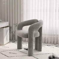 Chaises de salle à manger modernes et minimalistes en métal avec accoudoirs rembourrés doux pour la maison, les salons de manucure et les salles à manger