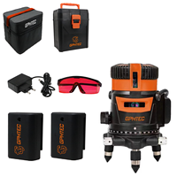 Niveau laser rotatif DINLI GT-M4 à 5 lignes, 360 degrés, vert, horizontal et vertical, fonctionnement manuel, haute précision 1 mm/7 m