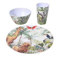 Bol en mélamine de qualité alimentaire incassable Bestwares, motif animal tropical jungle, pour la maison, la cuisine, le restaurant, la salade de fruits