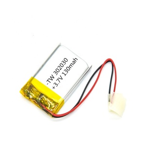 302030 3,7 v 130mah перезаряжаемые литий-полимерный аккумулятор для шахтовых ламп - Product Image 1
