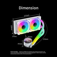Kit de refroidissement CPU ARGB Black Magic Mirror Design 240 mm, refroidisseur d'eau silencieux pour PC avec ventilateurs LED RVB, tension nominale 12 V