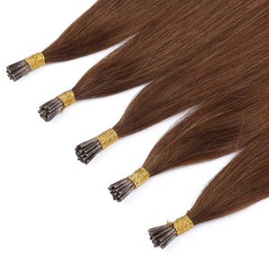 Promoción de Venta: Gran Stock de Extensiones de Cabello Humano Liso de Color Marrón con Cutícula Alineada, Calidad de Lujo, Tipo <span class=keywords><strong>I</strong></span>-Tip - Product Image 3