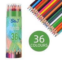 Lot de crayons de peinture pour étudiants, 12, 18, 24, 36 couleurs, crayons de couleur à l'huile avec mine, vente en gros