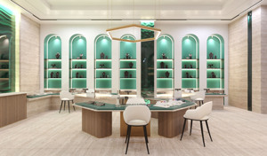 Présentoir à bijoux de luxe vitrine de bijoux personnalisé magasin de bijoux décor design moderne armoire à bijoux avec éclairage LED écologique - Product Image 2