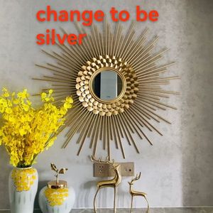 <span class=keywords><strong>Grand</strong></span> miroir mural décoratif de 80 cm, <span class=keywords><strong>cadre</strong></span> en métal <span class=keywords><strong>doré</strong></span>, pour bureau, décoration intérieure, vente en gros, livraison directe DDP - Product Image 2