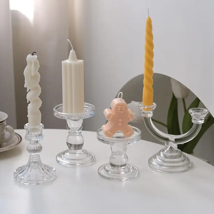 Jarra de cristal de luxo para decoração de quarto de casamento, porta-velas de cristal por atacado