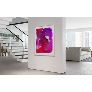 Vibrant <b>Pink</b> Purple Ink Art Canvas Wall <b>Decor</b> For Modern Wall Hanging And Expressive Interior Style - Product Image 1