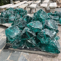 Pierres de verre concassé massif en vitrail pour aménagement paysager moderne, foyers, remplissages de vases, décoration extérieure - Écologique