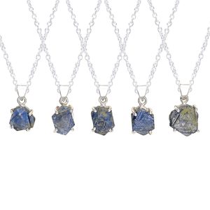 Collar con Colgante de Zafiro Azul Natural GEMKORA, Plata de Ley 925 con Engaste de Garras, Unisex, para Uso Diario - Product Image 4