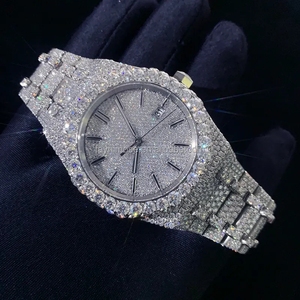 Montre automatique mécanique pour homme en cristal de saphir, avec cristaux de glace VVS Moissanite, boîtier carré, luxe, style hip-hop - Product Image 3
