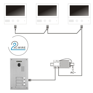 4.3 inch có dây Video <span class=keywords><strong>intercom</strong></span> chuông cửa hệ thống tầm nhìn ban đêm không thấm nước 1 máy ảnh 3 màn hình căn hộ chuông cửa Điện thoại chuông Kit - Product Image 5