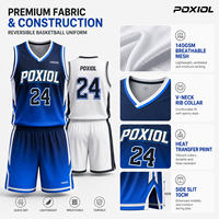 Ensemble de maillots de basket-ball réversibles personnalisés certifiés SGS, sublimation à double face avec dégradé, uniforme d'équipe, maille respirante à séchage rapide, OEM, adulte et junior