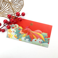 Enveloppe de luxe en feuille d'or sur mesure avec logo, enveloppe rouge du Nouvel An chinois, pochette rouge, Angpao, enveloppe 2027