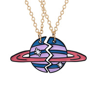 Ami arc-en-ciel Hamburger frites collier magnétique Attraction coeur épissure pendentif avec deux diamants amoureux collier
