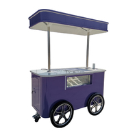Chariot de vente de glace italienne glacée, chariot de glace réfrigéré électrique solaire