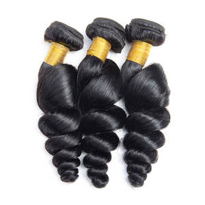 Perismoda brasiliana Remy Hair umani fasci macchina doppia trama extension onda libera 10-30 pollici solo colore più scuro - Product Image 2