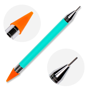 Pincel profesional de doble punta para decoración de <span class=keywords><strong>uñas</strong></span>, herramienta de pincel <span class=keywords><strong>con</strong></span> dos cabezales de crayón, <span class=keywords><strong>con</strong></span> mango acrílico y diamantes de imitación, novedad de <span class=keywords><strong>2022</strong></span> - Product Image 4