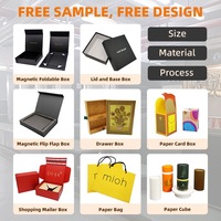 Boîte cadeau pliable en carton rigide noir mat de luxe avec logo personnalisé CB, fermeture magnétique, vide