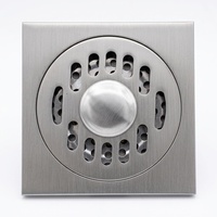 Grille de drain de sol carrée moderne en laiton de 100 mm (4 pouces) anti-corrosion et écologique pour hôtels, salles de bain et cuisines