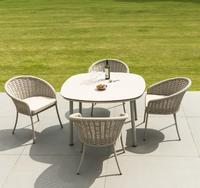 Ensemble de table et chaises en corde de jardin, mobilier d'extérieur au design moderne, pour patio, dîner en plein air,