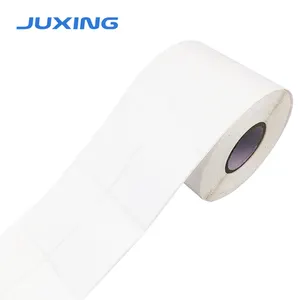 Juxing 50mm*20mm*5000pcs China paper tag roll glossy sticker paper China cd label paper gold label