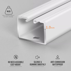 Rail de <span class=keywords><strong>rideau</strong></span> simple réglable en alliage d'aluminium blanc, fixation manuelle au <span class=keywords><strong>plafond</strong></span> pour bureau ou salon, en métal - Product Image 5