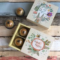 Boîte à gâteaux avec imprimé de dessin animé, 4 pièces, boîte cadeau mignon pour gâteau de lune, emballage de biscuit, boîte à biscuits en vogue Instagram