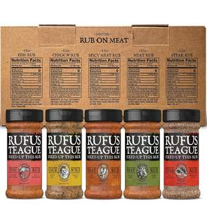 <span class=keywords><strong>Rufus</strong></span> Teague Set de Regalo de Condimento Artesanal para BBQ, Caja Grande de Especias Secas para Ahumar y Asar Carne, Set de 5 Sabores, Sin MSG - Product Image 2