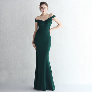 19229 #   Nuevo Vestido de Satén Delgado con Hombros Descubiertos, Largo, Estilo Cola de Pez, para Gala, Cena, <span class=keywords><strong>Boda</strong></span>, Desfile de Modelos y Eventos de Debutantes - Product Image 2