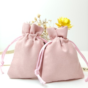 Sac de luxe en suède avec cordon de serrage pour bijoux, emballage cadeau de haute qualité, personnalisable avec logo imprimé en couleur - Product Image 4