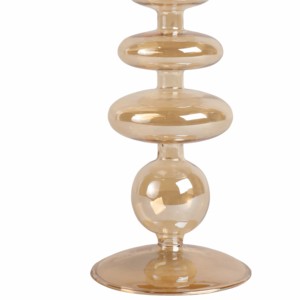 Modern <b>Glass</b> Candle Holder With Disc And Sphere Design For Table Decor Taper <b>Candlestick</b> - Product Image 3