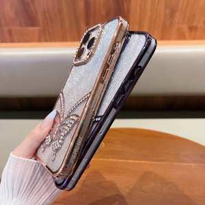 Custodia trasparente per telefono con farfalla di vendita calda per <span class=keywords><strong>iPhone</strong></span> 16 Pro Max 15Plus <span class=keywords><strong>11</strong></span> 12 13 <span class=keywords><strong>Cover</strong></span> protettiva placcatura a colori - Product Image 3