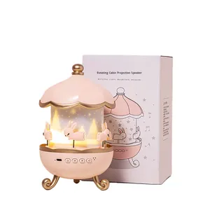 Boyid Modern Cute Starry Sky LED Night Light Lámpara de proyección Control táctil Batería blanca cálida Atmósfera Caja de música para niñas - Product Image 1