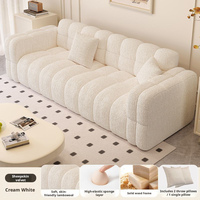 Canapé Bouclé Moderne en Gros, Style Minimaliste Français, en Velours d'Agneau, pour Appartement Compact, Mobilier de Maison