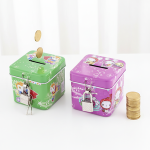 Premium Glossy Laminated Embossed Luxury Coin <strong>Bank</strong> <strong>Tin</strong> Lock Hinged Lid for Corporate Branding <strong>Bank</strong> Promotion Anniversary Gift - Product Image 5
