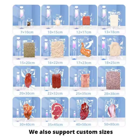 Op maat gemaakte 3-zijdig gesealde PA PE nylon transparante vacuümzakken, food grade, hitteverzegelbaar, gravure print, diepvriesopslag, heavy duty, bulkverpakking