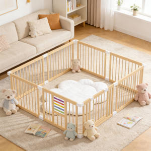 Cama Montessori para Niños Pequeños, Cuna de Juego para Bebés, Cuna de Madera Plegable para Bebés - Product Image 1