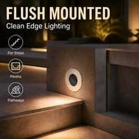 Lumière LED encastrée au sol anti-éblouissement à découpe demi-lune 5W avec dissipateur de chaleur à ailettes pour éclairage de passerelles et escaliers