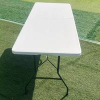 Mesa Plegable Rectangular de Plástico HDPE Blanca de 180 cm (6 pies) para Eventos al Aire Libre y Bodas, Muebles Contemporáneos para Exteriores