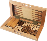 Jeu de famille à l'ancienne 3 en 1 classique de luxe en bois jeu d'échecs et backgammon jeu de société portable