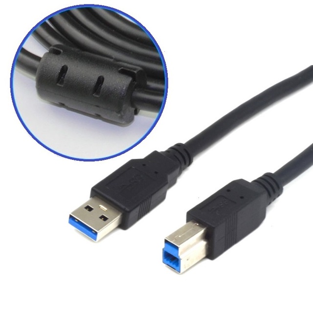 USB 3.0 a Male to B Type Data Cable with Dual Ferrite Cores High Speed Transmission USB 3.0 Cable for Camera Printer Scanner 1M