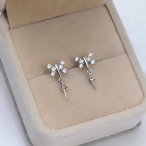 Pendientes de Plata S925 con Perla Grande, Modernos, para Mujer, Accesorios de Moda Personalizados, Bandeja Vacía para Pendientes DIY de 10-14 mm - Product Image 4